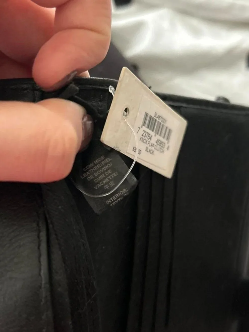 Fossil Black Leather Tri Fold Wallet